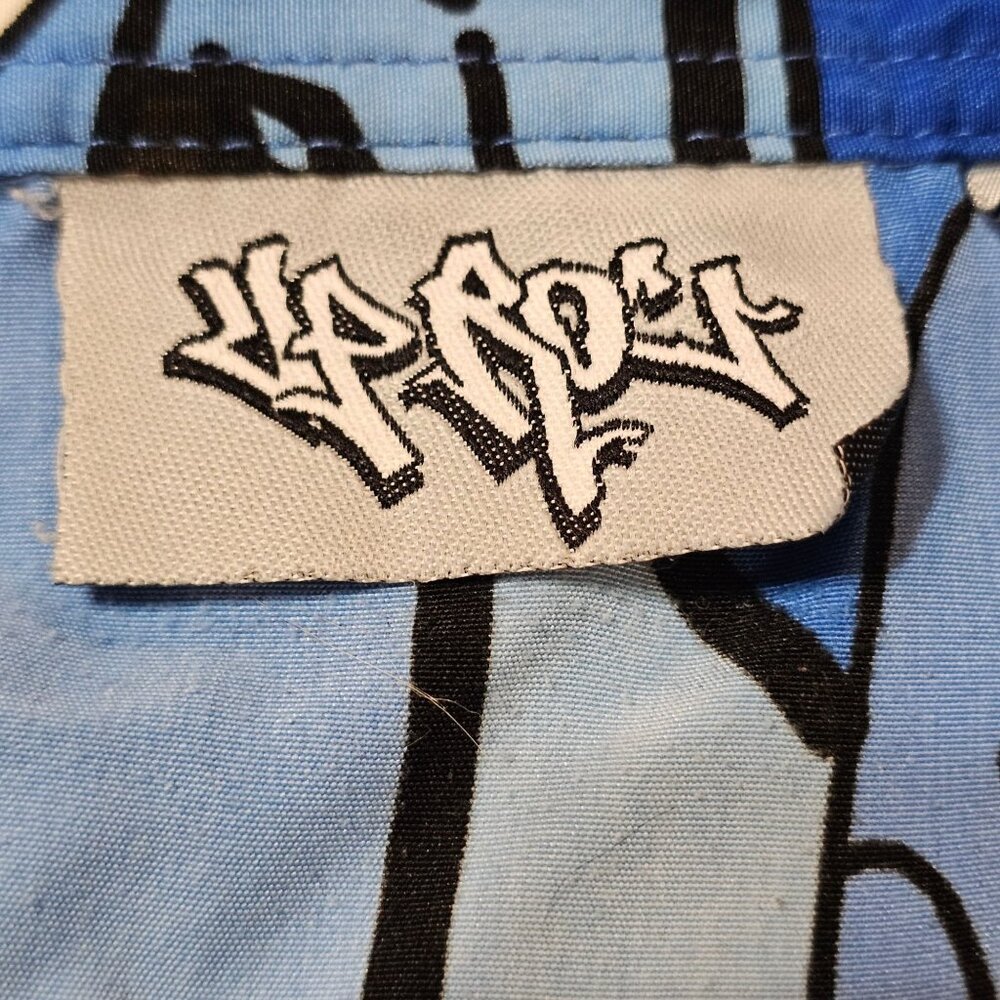 Vtg 90s Y2K  UP RO'S Allover Print Shirt Hip Hop DJ Urban Artist Rap Graffiti XL - Picture 10 of 16